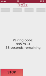 pairing code shown