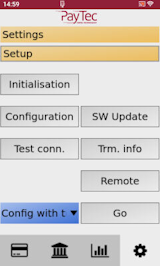 Open setup section in settings